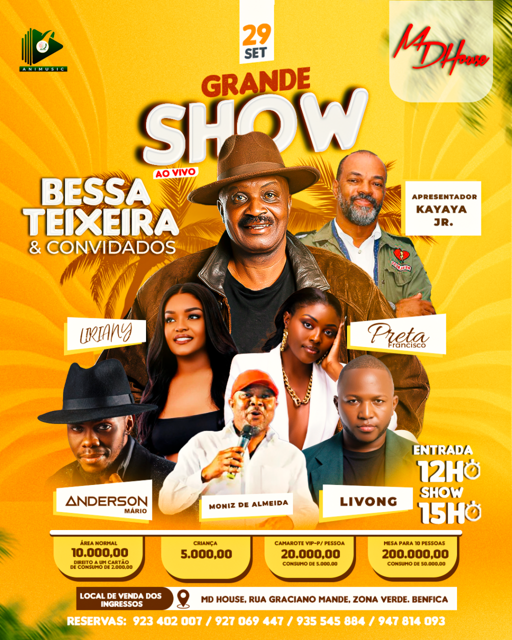 Grande Show de Bessa Teixeira e Convidados Agendado para 29 de Setembro